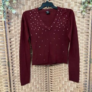 FUBU Sequin V-neck Sweater